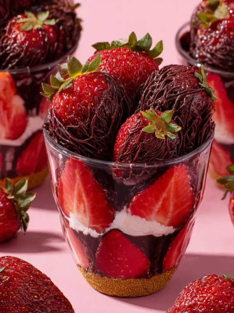 Viral Dubai Chocolate Strawberry Cups First Image