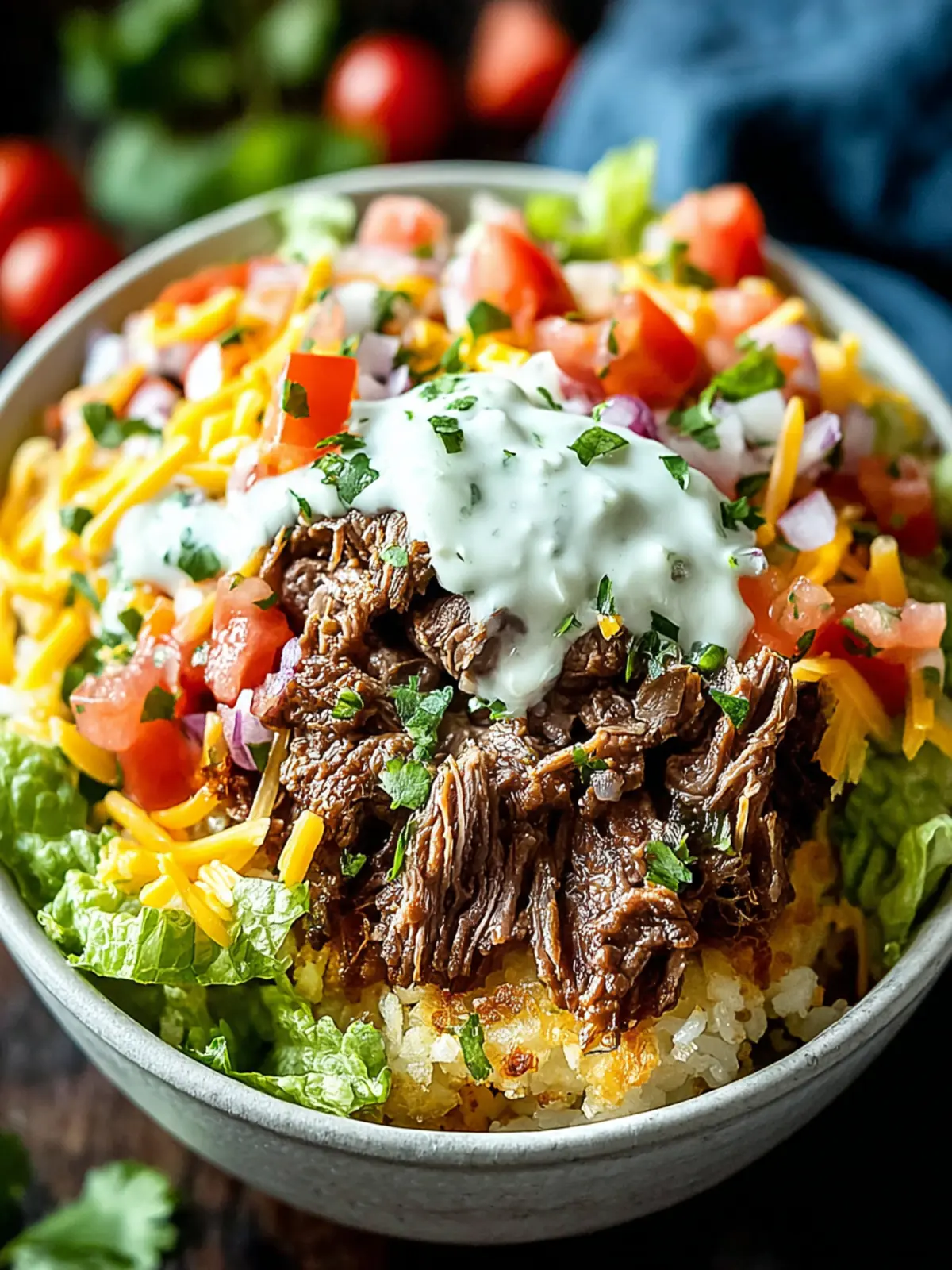 Flavorful Barbacoa Beef Taco Bowls with Hash Browns First Image