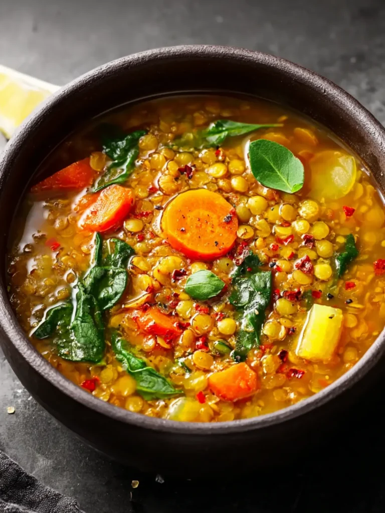 Turmeric Lentil Vegetable Soup Recipe First Image