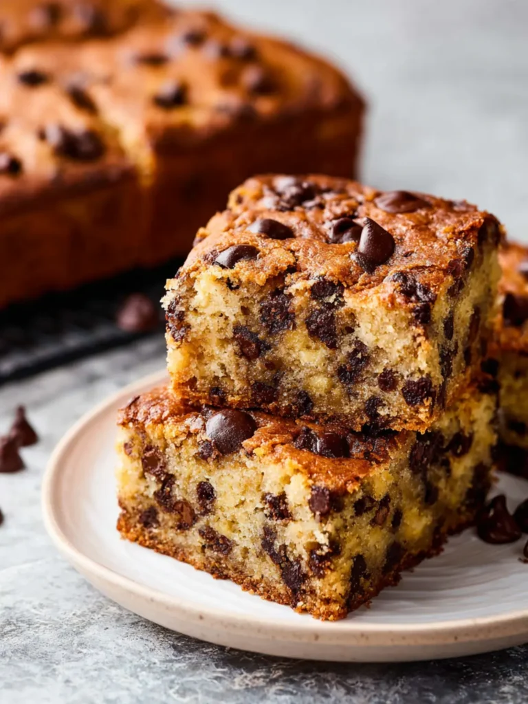 Chocolate Chip Banana Bars Recipe First Image