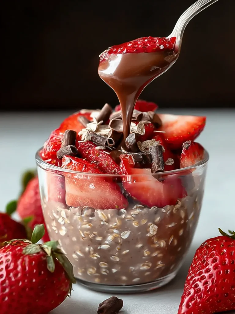 Chocolate Covered Strawberry Overnight Oats First Image