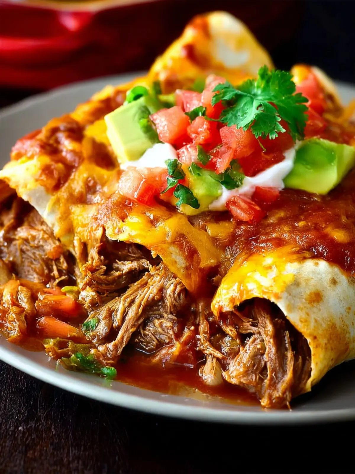 Crock Pot Shredded Beef Enchiladas First Image