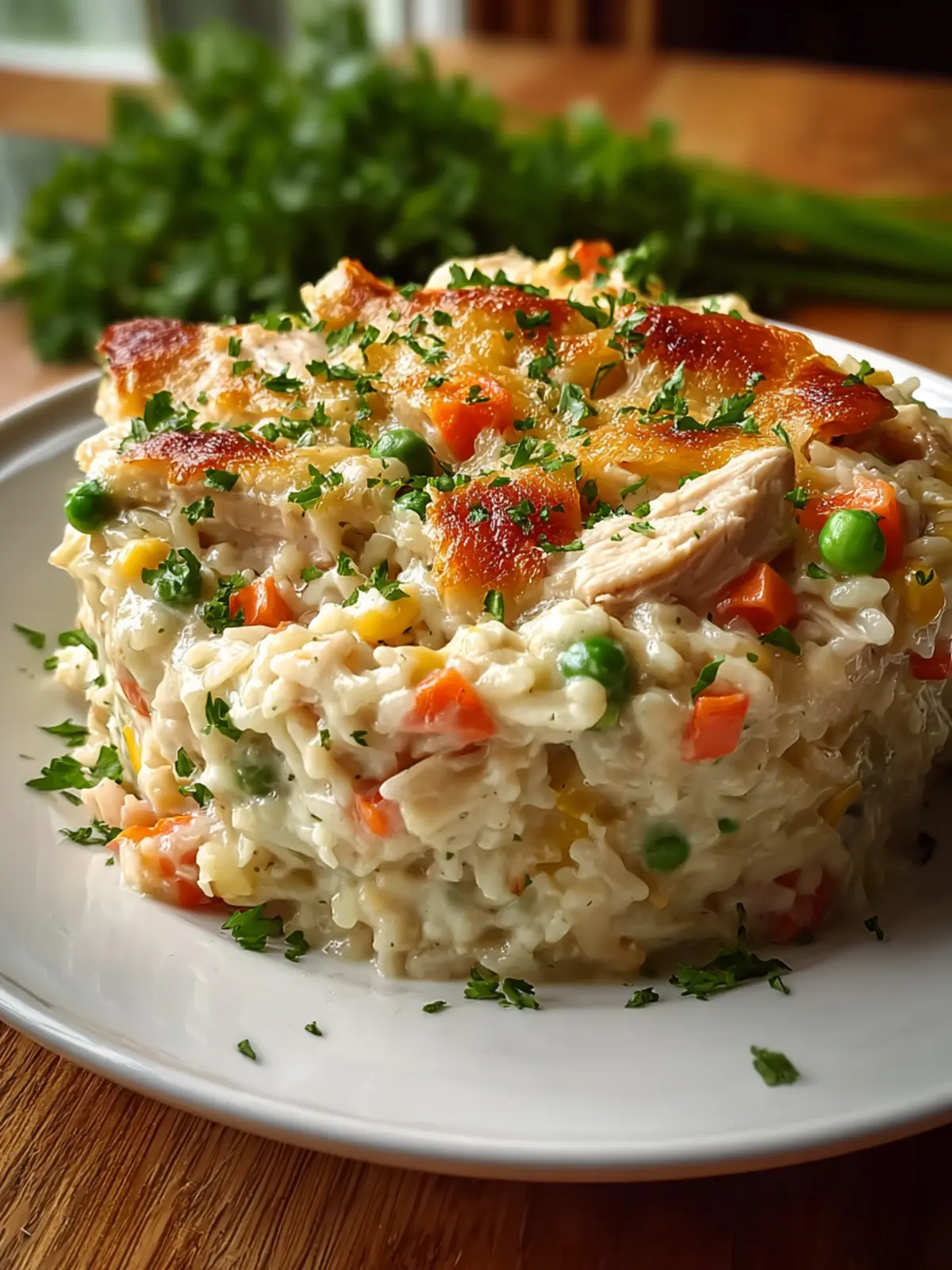 Easy Dump And Bake Chicken Alfredo Rice Casserole Recipe First Image