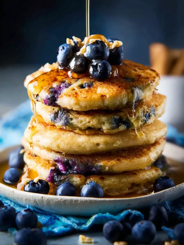 Healthy Blueberry Pancakes First Image