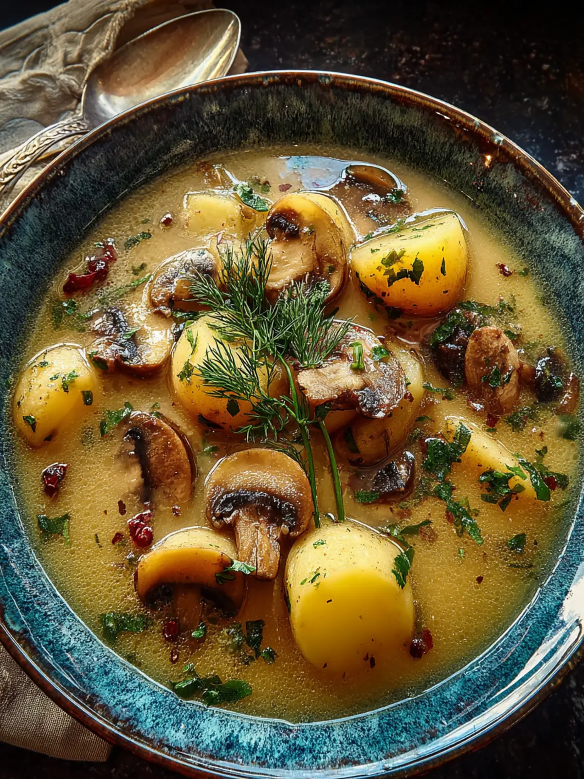 Russian Potato and Mushroom Soup First Image
