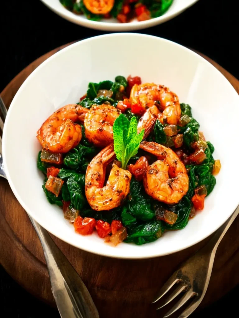 Mediterranean Shrimp with Spinach First Image