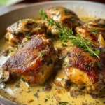 Smothered Chicken Thighs in Creamy Gravy First Image