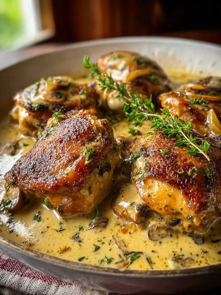 Smothered Chicken Thighs in Creamy Gravy First Image