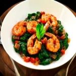 Mediterranean Shrimp with Spinach First Image