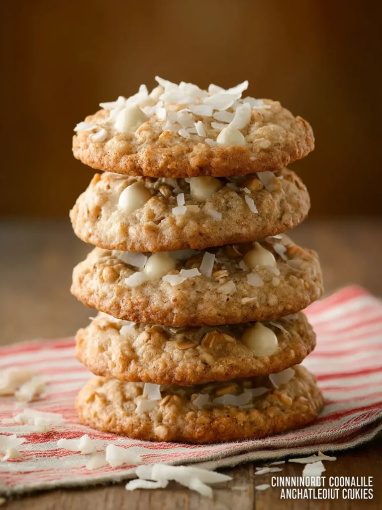 Cinnamon, White Chocolate, and Coconut Oatmeal Cookies First Image