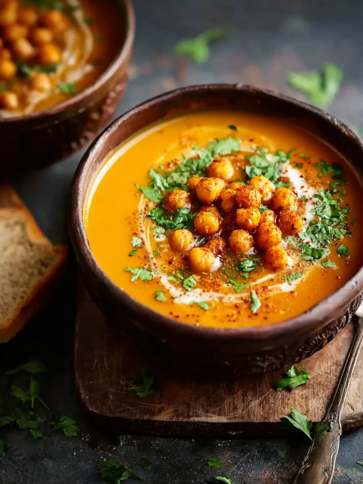 Moroccan Sweet Potato Soup with Chickpeas First Image