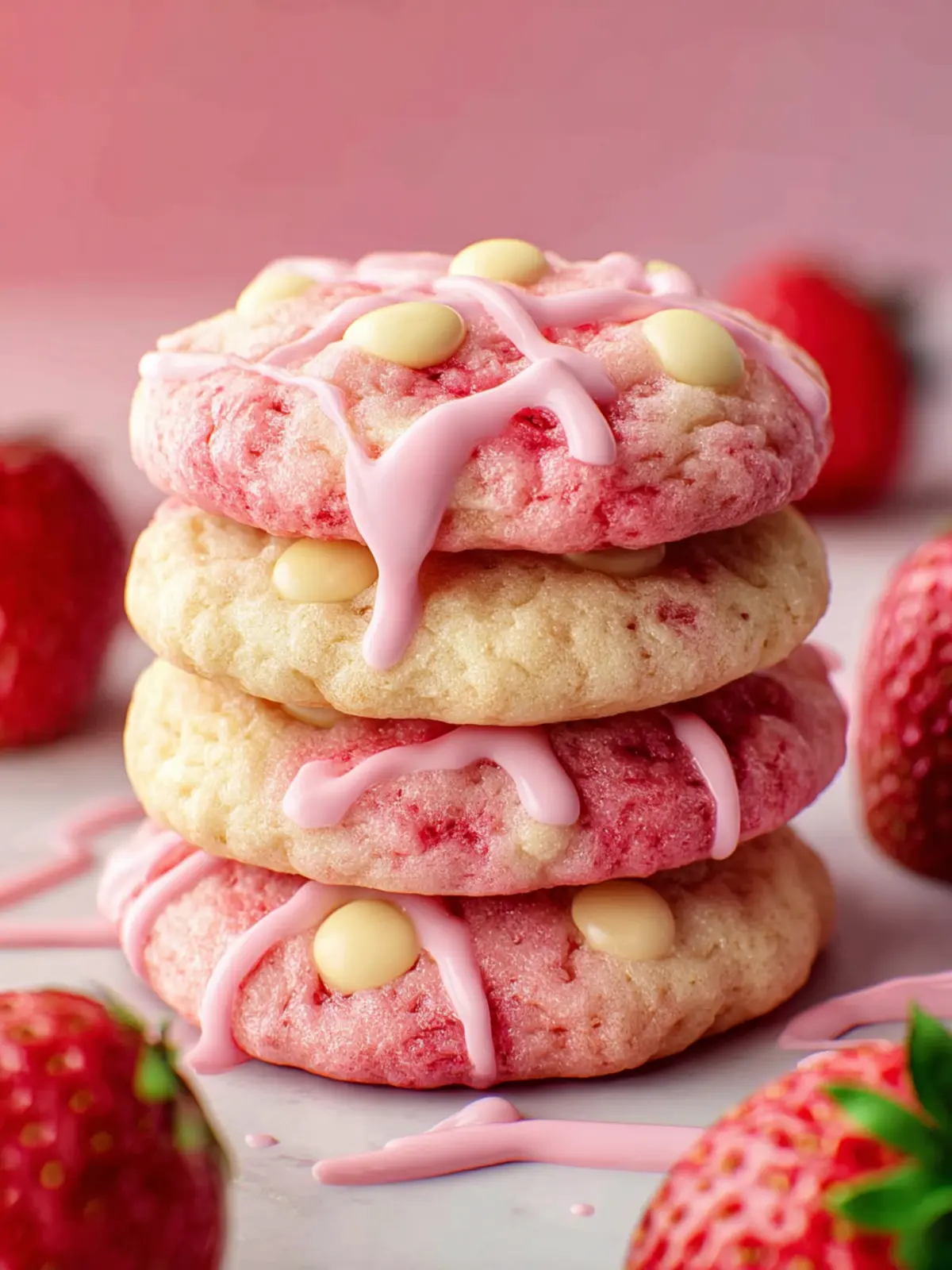 Strawberry Milkshake Cookies: Sweet and Gooey Delight First Image