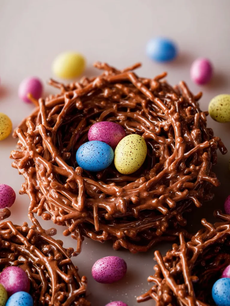 Chocolate Birds Nest – No Bake Easter Cookies Recipe! First Image