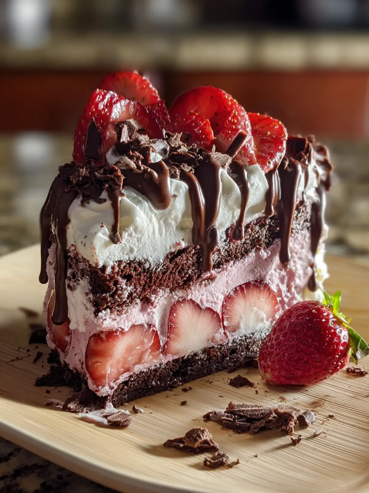 Chocolate Covered Strawberry Ice Cream Cake – Easy Dessert First Image