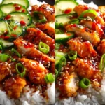 Spicy Honey-Ginger Chicken Bowls with Yum Yum Sauce First Image
