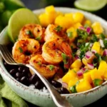 Chili-Lime Shrimp Bowls with Black Bean-Mango Salsa First Image