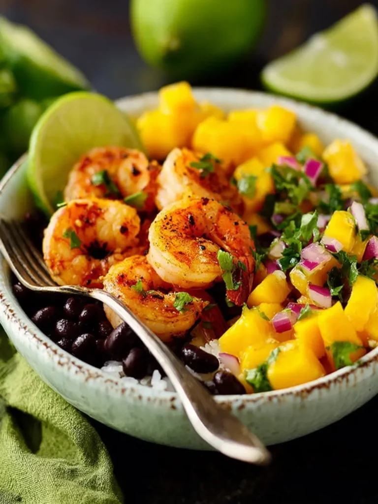 Chili-Lime Shrimp Bowls with Black Bean-Mango Salsa First Image