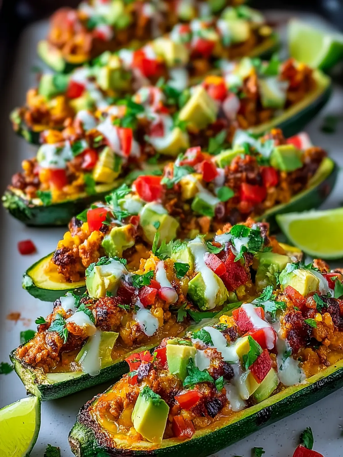 Cinco de Mayo Taco-Spiced Stuffed Zucchini Boats: Irresistibly Bold Flavor!